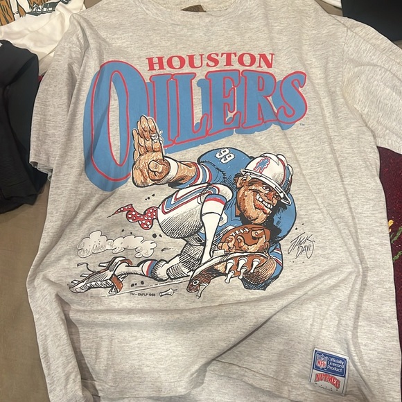 Vintage Houston Oilers Cartoon Tee L Nutmeg - Picture 3 of 5